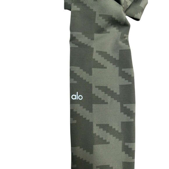 ALO Yoga High Waisted Airbrush Houndstooth Legging Jungle Green Size Small - Picture 9 of 16